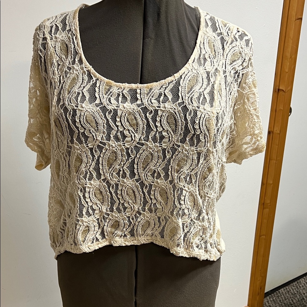 Chic Cream Lace Crop Top